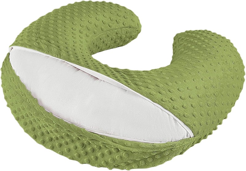 ANHEBEIBEI Nursing Pillow for Bottle and Breastfeeding, Ergonomic Comfort Nursing Essentials for Mom and Baby, Feeding Support Pillow with Removable Cover, Easier and Healthier Nursing (Dark Green) - Image 3